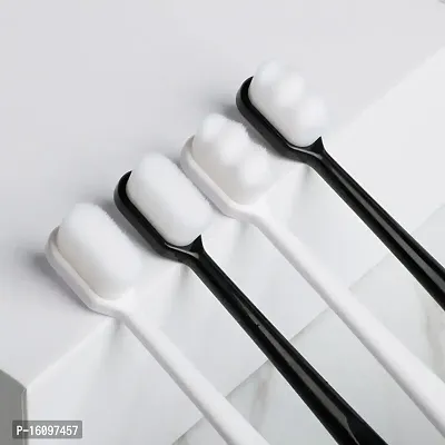 Newvent 4 Pc Extra Soft Bristles Manual Toothbrush | Ultra Soft Micro-Nano Bristled For Sensitive Gums  Teeth Toothbrush For Kids  Adults (White  Black)