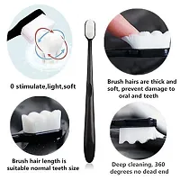 Newvent 4 Pc Extra Soft Bristles Manual Toothbrush | Ultra Soft Micro-Nano Bristled For Sensitive Gums  Teeth Toothbrush For Kids  Adults (White  Black)-thumb4