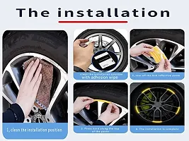 Newvent 20Pcs Car Wheel Radium Sticker | Car  Bike Wheel Decoration Reflective Sticker | Car tyre Rim Safety Warning Sticker Car Wheels General Reflective Warning Stickers Tire Decoration (Blue, 1)-thumb1