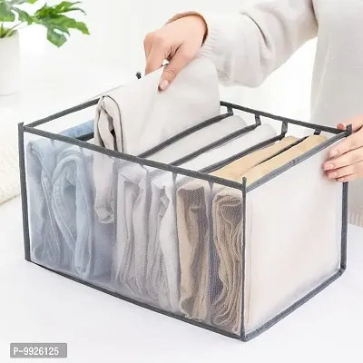 Drawer Organizer Wardrobe Clothes Storage 7 Grids Storage Organizer Foldable Closet Drawer Organizer (1pc)-thumb0