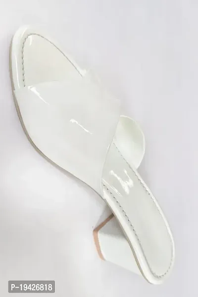 Stylish White PU  Heels For Women