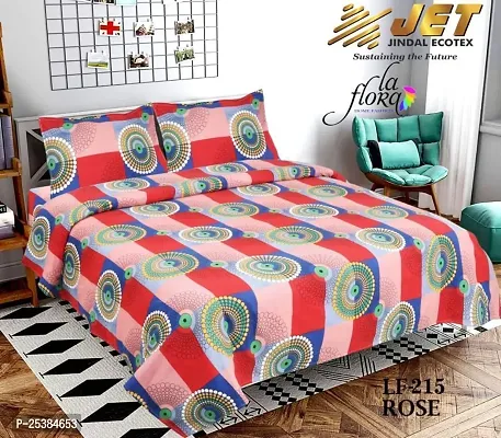 Comfortable Cotton Printed Double Bedsheet with 2 Pillow Covers-thumb0