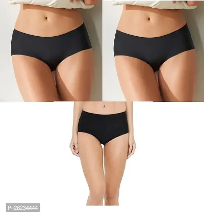 Stylish Black Cotton Solid Brief For Women Pack Of 3