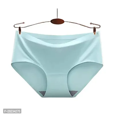 Stylish Blue Nylon Solid Brief For Women-thumb0