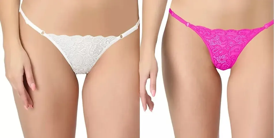 Stylish Lace Self Pattern Brief For Women Pack Of 2