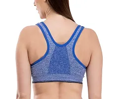 DREAM ND Women's/Girl's Front Zipper Lightly Padded Non-Wired Sports Bra with Removable Pads-thumb3