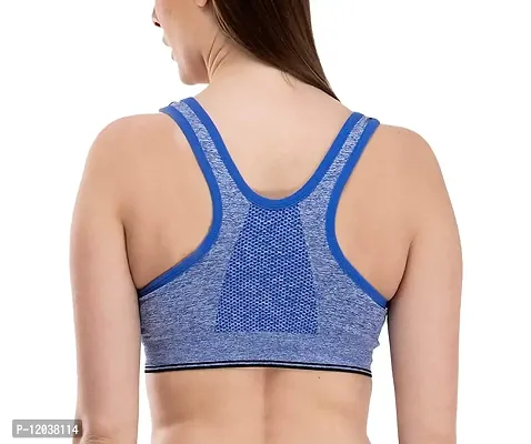 DREAM ND Women's/Girl's Front Zipper Lightly Padded Non-Wired Sports Bra with Removable Pads-thumb4