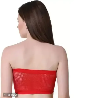 Buy DREAM ND Women's Non-Padded, Non-Wired Seamless Tube Bra (36,  RED,Beige) Online In India At Discounted Prices