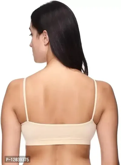 DREAM ND Combo of 4 Air Bra, Sports Bra, Stretchable Thin Lace Non-Padded and Non-Wired Bra for Women and Girls (32, Beige,Black,Pink,White)-thumb5