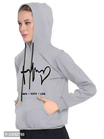Women Hart Full Sleeve Printed Hooded Sweatshirt-thumb4