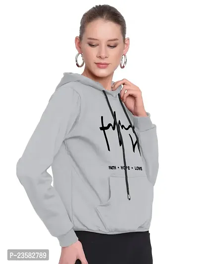 Women Hart Full Sleeve Printed Hooded Sweatshirt-thumb2