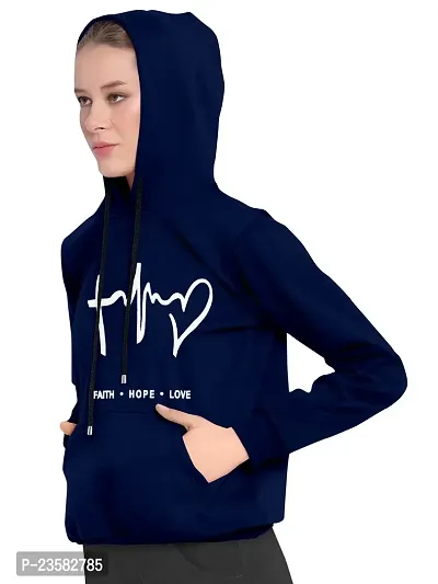 Women Hart Full Sleeve Printed Hooded Sweatshirt-thumb3