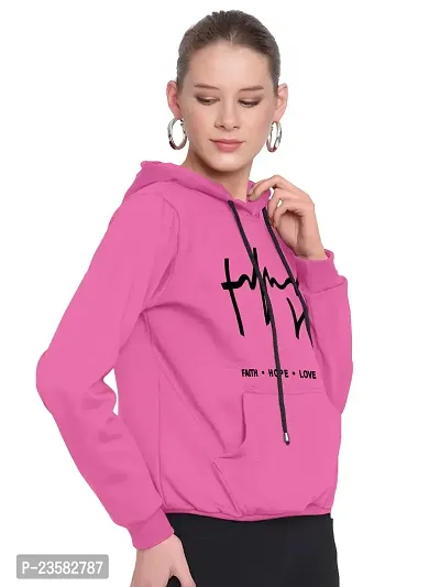 Women Hart Full Sleeve Printed Hooded Sweatshirt-thumb2