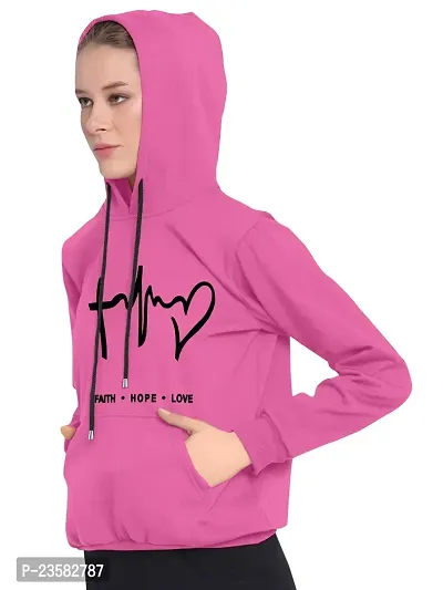 Women Hart Full Sleeve Printed Hooded Sweatshirt-thumb4