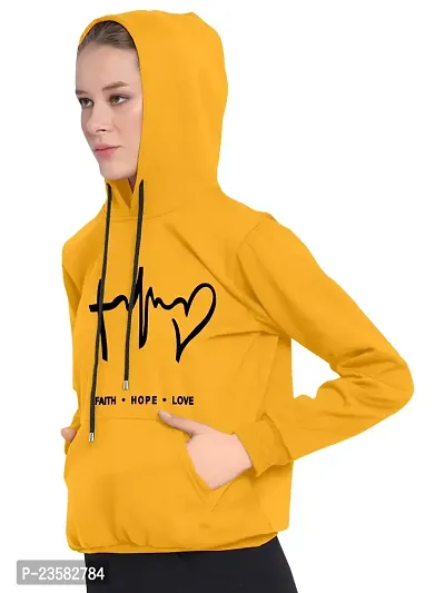 Women Hart Full Sleeve Printed Hooded Sweatshirt-thumb2