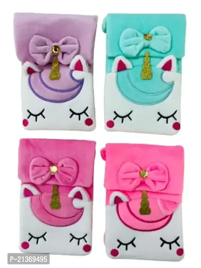 GJSHOP Cute Unicorn Plush Sling Bag for Girls Kids for School Unicorn Pouch for double pocket Girls - Pink-thumb2