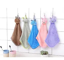 GJSHOP Cute Teddy Hanky Towel for Extra Soft Hand Or Face Napkins Towels (Color as per Stock)-thumb3