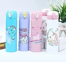 GJSHOP Unicorn Character Insulated Stainless Steel Water Bottle for Kids/Teenagers 500 Milliliters, Pink with Kids hair brush comb (Combo)-thumb3