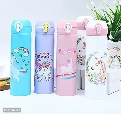GJSHOP Unicorn Character Insulated Stainless Steel Water Bottle for Kids/Teenagers 500 Milliliters, Pink with Kids hair brush comb (Combo)-thumb4