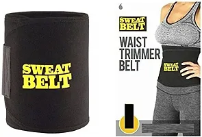 GJSHOP Sweat Waist Trimmer Fat Burner Belly Tummy Yoga Wrap Black Exercise Body Slimming Belt-thumb1