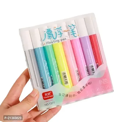 GJSHOP Floating Ink Pen, Erase Whiteboard Pen, Graffiti Water Floating Pen, Magic Water Brush Kit (8 Colors)