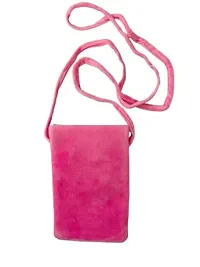 GJSHOP Sling Bag Cross Body Plush Soft Stuffed Bag for Girls Women Stationery Makeup Mobile Money Pouch two pockets-thumb4