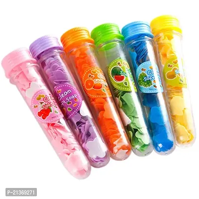 GJSHOP Soft Paper Soap In Flower Design Tube Shape Bottle Assorted/Random Color Set of 2