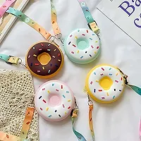 GJSHOP New Round Silicon Donut Shape Small Bags Women Handbags Crossbody Sling Bags For Women Girls Multicolor-thumb1