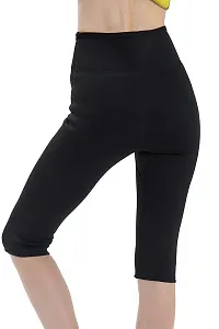 GJSHOP Hot Shaper Pants for Women/Men Weight Loss Workout Leggings Easy Slim Hot Yoga Capri Thigh Belly Fat Burner Waist Trainer Black-thumb1