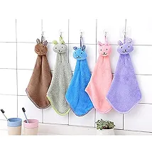 GJSHOP Cute Soft Hanging Hand Towel with Funny Teddy Cap (Multicolor)-thumb3