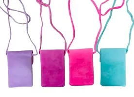 GJSHOP Cute Unicorn Plush Sling Bag for Girls Kids for School Unicorn Pouch for double pocket Girls - Pink-thumb3