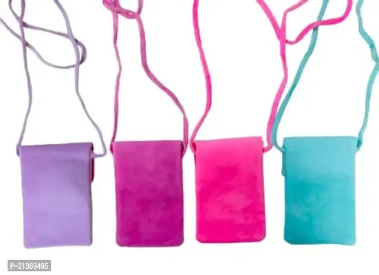 GJSHOP Cute Unicorn Plush Sling Bag for Girls Kids for School Unicorn Pouch for double pocket Girls - Pink-thumb4