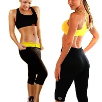 GJSHOP Hot Shaper Pants for Women/Men Weight Loss Workout Leggings Easy Slim Hot Yoga Capri Thigh Belly Fat Burner Waist Trainer Black-thumb4