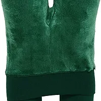 OMLAVIDA Women's Fleece Lined Winter Imported Super Quality Fur Leggings High Waisted Thermal Tights Elastic Comfortable Warm Yoga Pants Without Pockets (L, Green)-thumb3