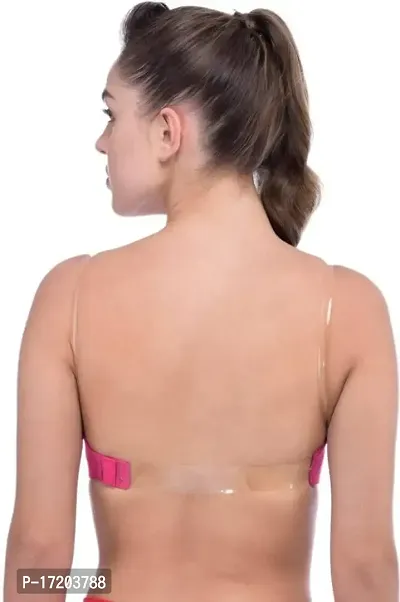 Poly Cotton Plain Transparent Womens Backless Transparent Strap Push Up  Padded Bra, Size: 32-36