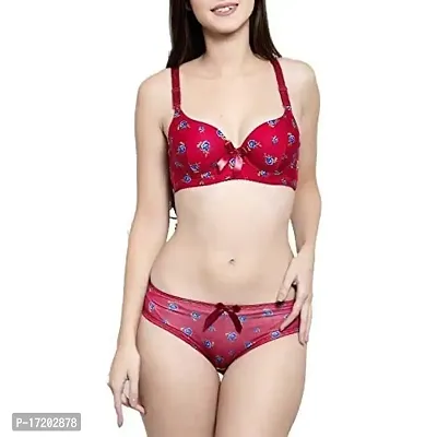 Buy OMLAVIDA Women's Hot Elegant Floral Print Sexy Love Soft Padded Wired Bra  Panty Set Online In India At Discounted Prices