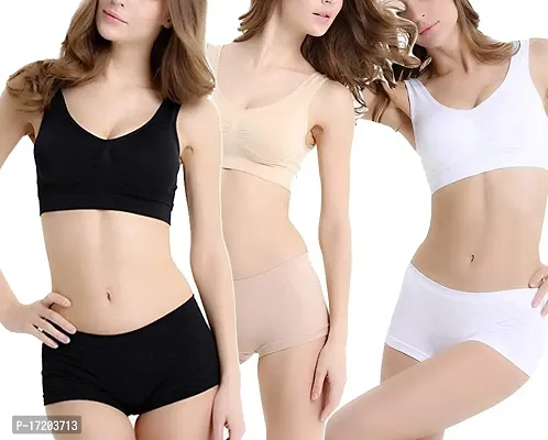 3 Pack Women's Solid Color Sexy Low Waist Seamless Casual Sports