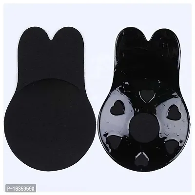 Women Silicone Breast Lift Covers Nipple Stickers Pasties Invisible Adhesive Strapless Backless Reusable Lifting Bra Cups Breathable Nipple Cover  Black In Color - XL/XXL-thumb4