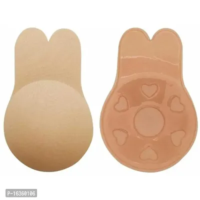 Women Silicone Breast Lift Covers Nipple Stickers Pasties Invisible Adhesive Strapless Backless Reusable Lifting Bra Cups Breathable Nipple Cover -Skin - M/L-thumb0