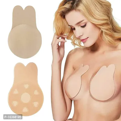 Women Silicone Breast Lift Covers Nipple Stickers Pasties Invisible Adhesive Strapless Backless Reusable Lifting Bra Cups Breathable Nipple Cover - Skin - XL/XXL-thumb2
