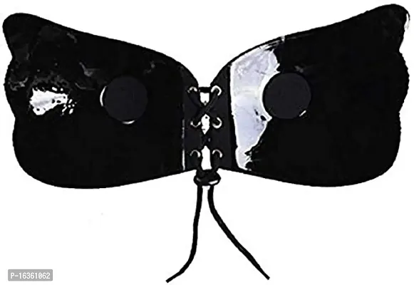Women's Strapless Butterfly Bra (Black, Small )