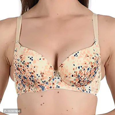 Everyday Poly Cotton Padded Underwired Push-Up Printed Bra for Women-thumb5