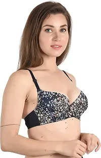 Everyday Poly Cotton Padded Underwired Push-Up Printed Bra for Women-thumb1