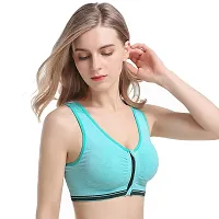 Women's  Everyday Front Open Zipper Padded Sports Bra-thumb2