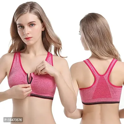 Women's  Everyday Front Open Zipper Padded Sports Bra-thumb0