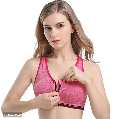 Women's  Everyday Front Open Zipper Padded Sports Bra-thumb4