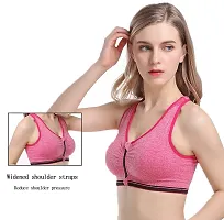 Women's  Everyday Front Open Zipper Padded Sports Bra-thumb2