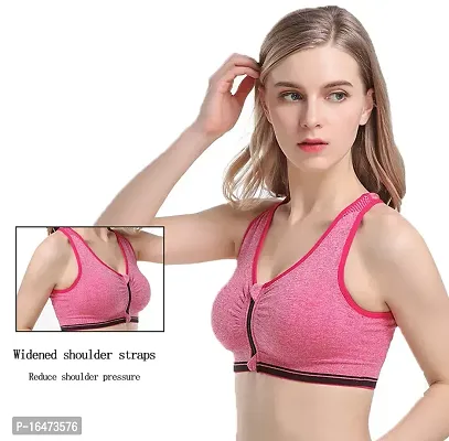 Women's  Everyday Front Open Zipper Padded Sports Bra-thumb3