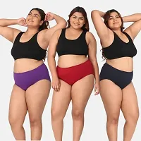 Shabala Fashion Women's Big Size Panties | Sizes from Small to 10XL and Jumbo | Super Soft and Comfortable Cotton Ladies Panties | Pack of 3 (Color May Vary)-thumb2