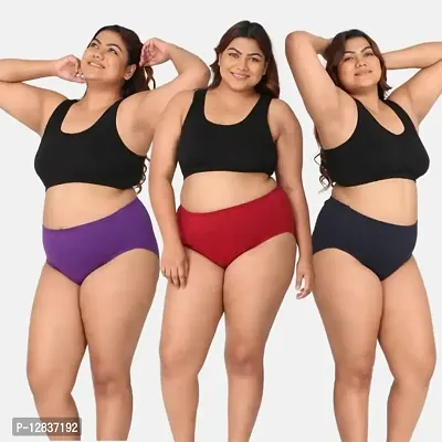 Shabala Fashion Women's Big Size Panties | Sizes from Small to 10XL and Jumbo | Super Soft and Comfortable Cotton Ladies Panties | Pack of 3 (Color May Vary)-thumb3